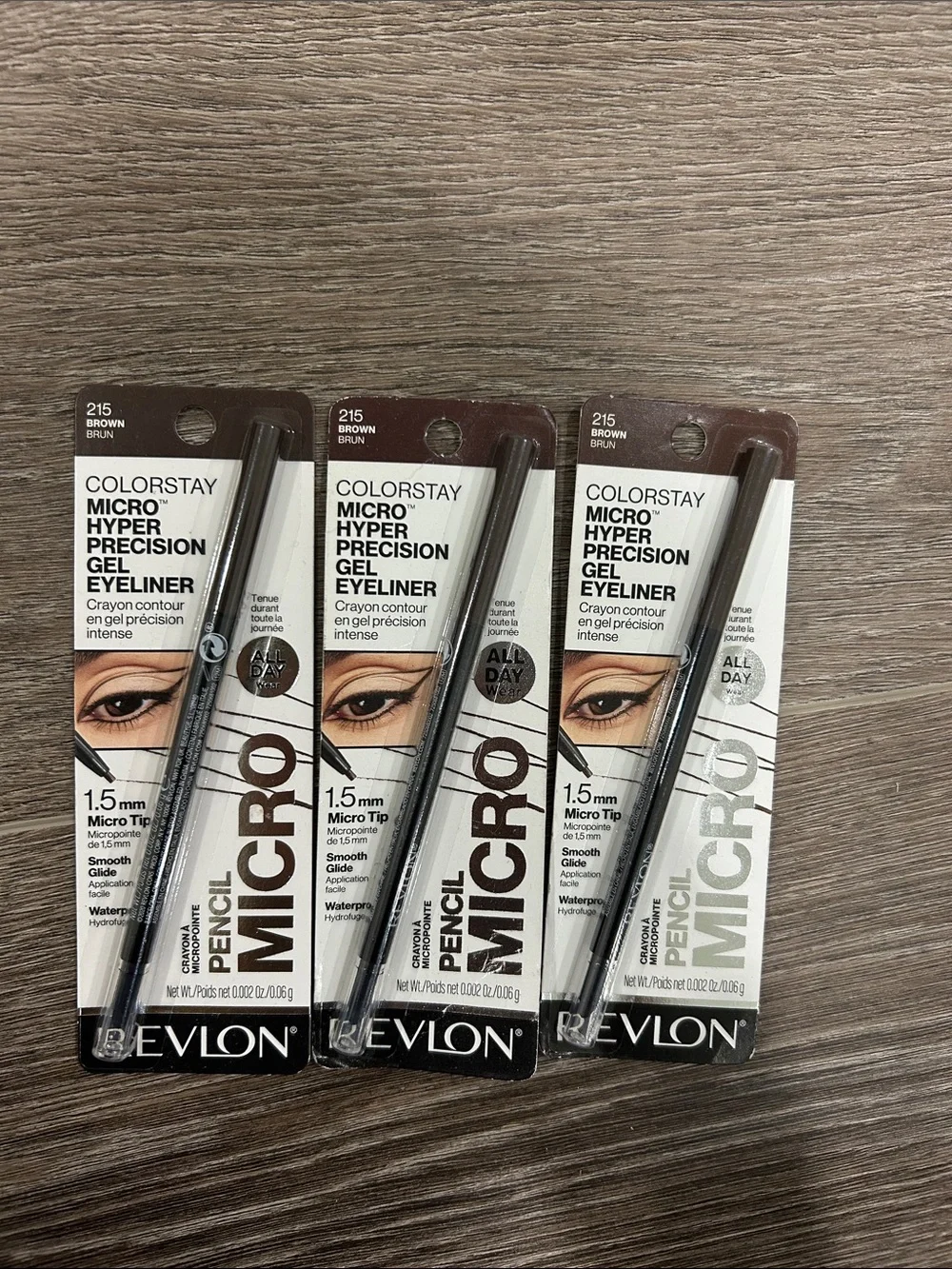 3X Revlon ColorStay Micro Hyper Precision Gel Eyeliner Pencil 215 Brown
